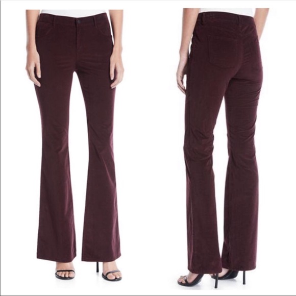 Lafayette 148 New York Pants - LAFAYETTE 148 MAROON MERCER CORD WIDE LEG FLARE PANTS